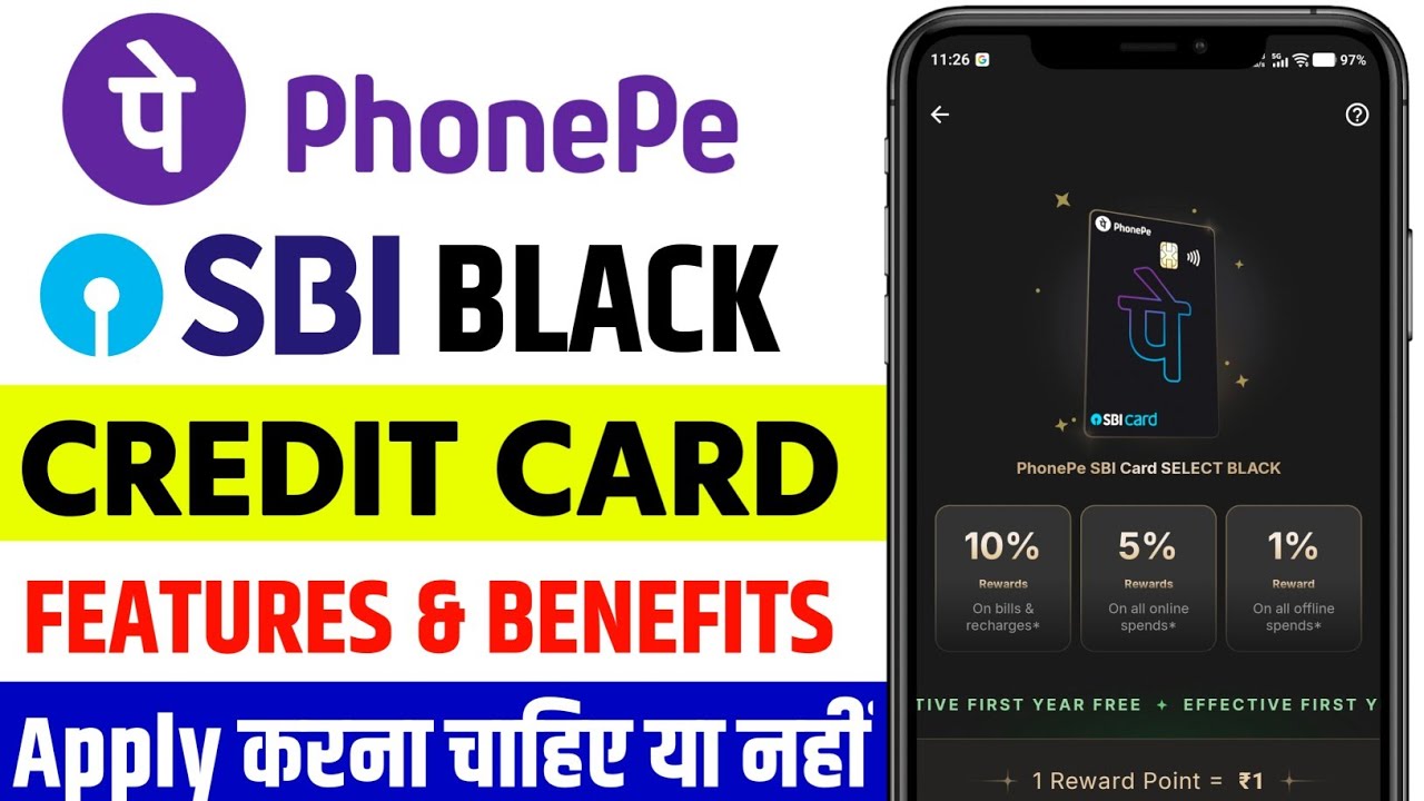 PhonePe SBI Black Credit Card Full Review | Phonepe sbi credit card benefits & Fees and charges