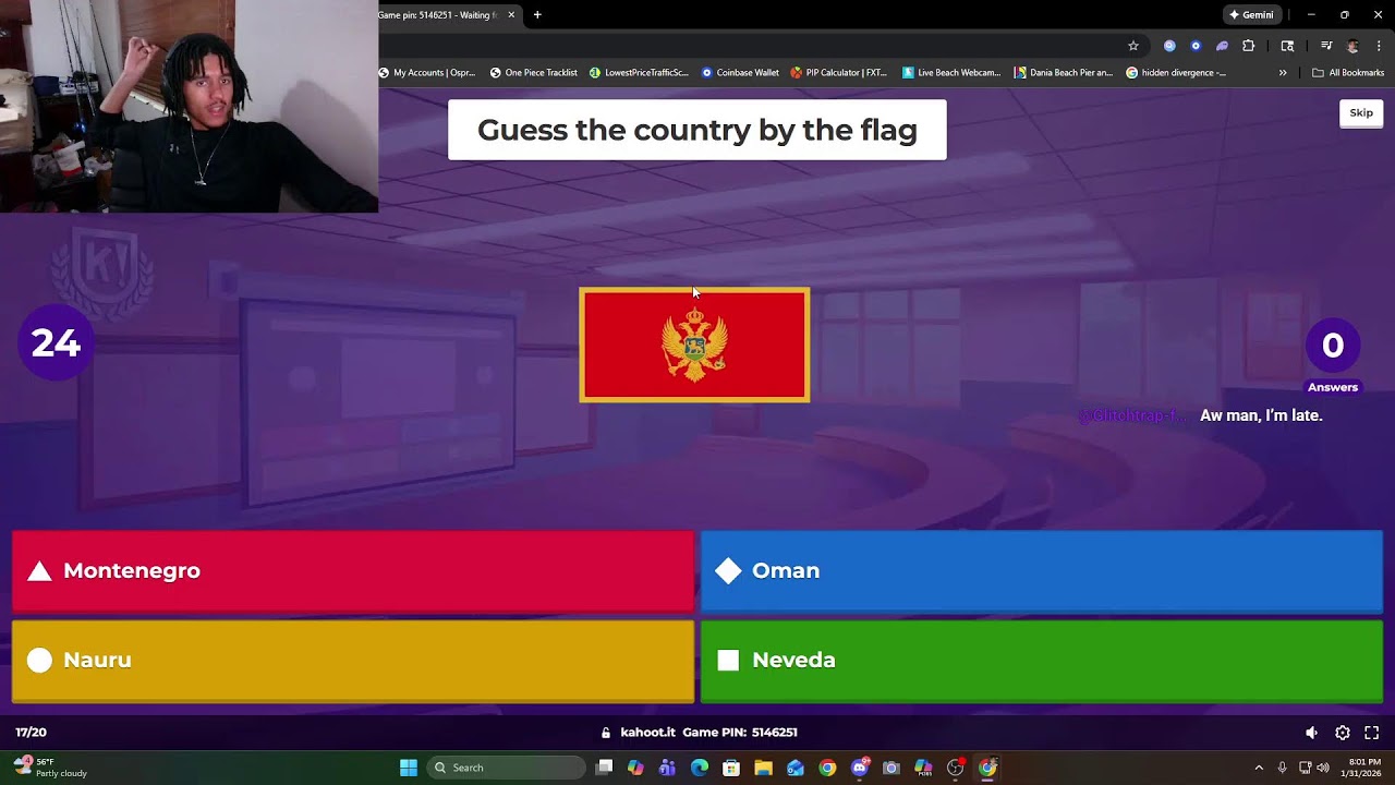 PLAYING KAHOOT TONIGHT COME HOLLERR