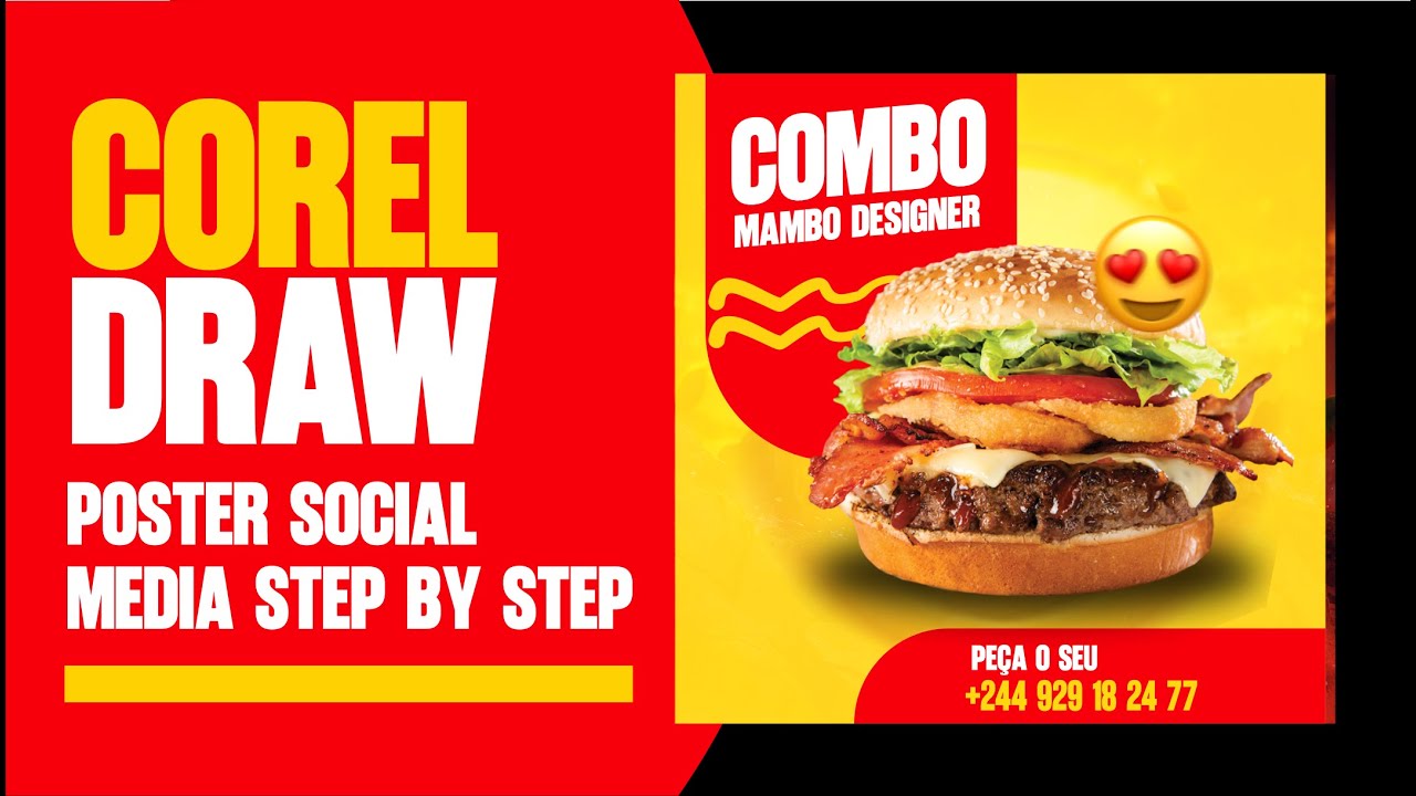 CorelDRAW Poster Hambúrguer Social Media