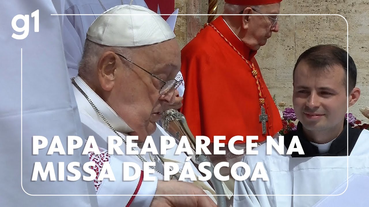 Papa Francisco reaparece no Vaticano para missa de Páscoa enquanto se recupera de pneumonia