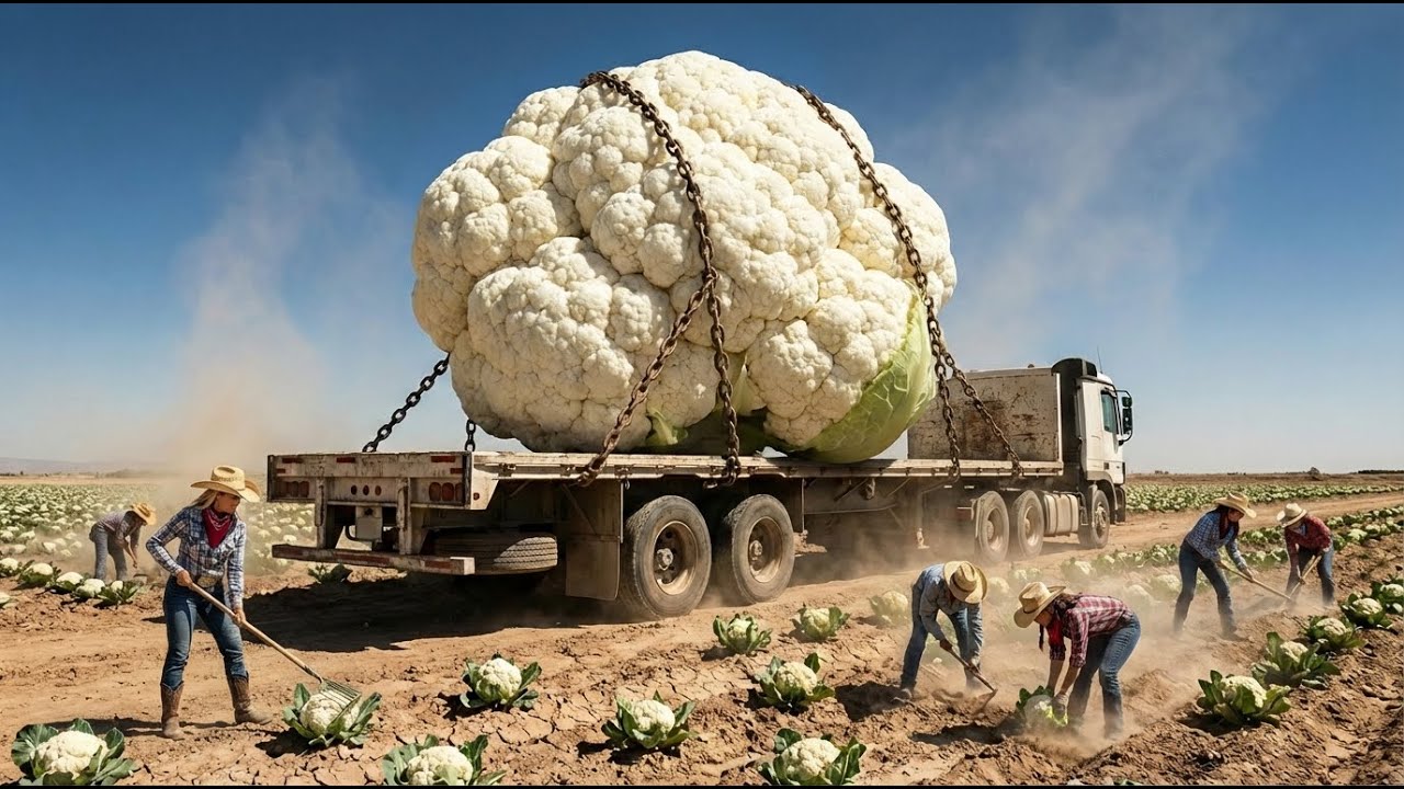 Giant White Cauliflower Growing in the Harsh Desert 😱 | An Incredible Harvest