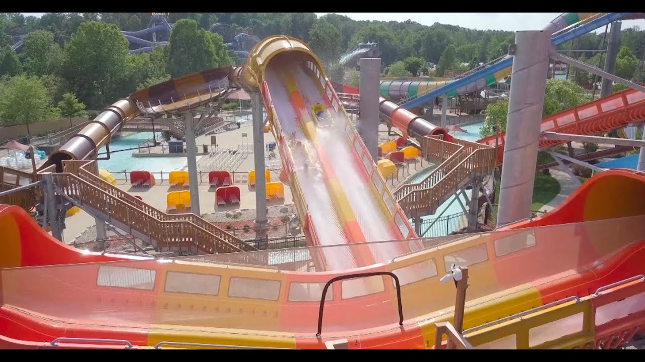 CHEETAH CHASE launched water coaster FULL RIDE at Holiday World & Splashin' Safari