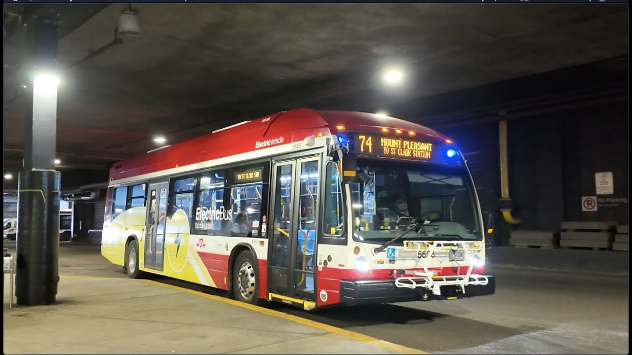 TTC 74 Mount Pleasant New Nova Bus Ride #6606 from Eglinton Stn to St.Clair Stn (October 20th, 2025)
