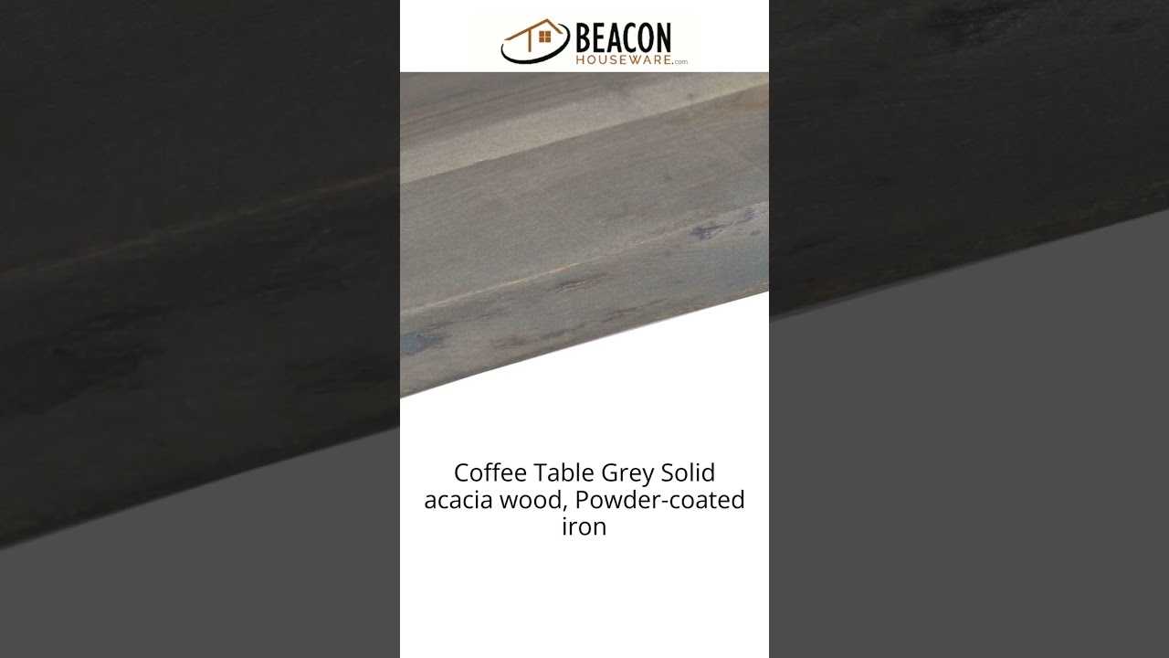 Coffee Table Grey Solid acacia wood Powder-coated iron