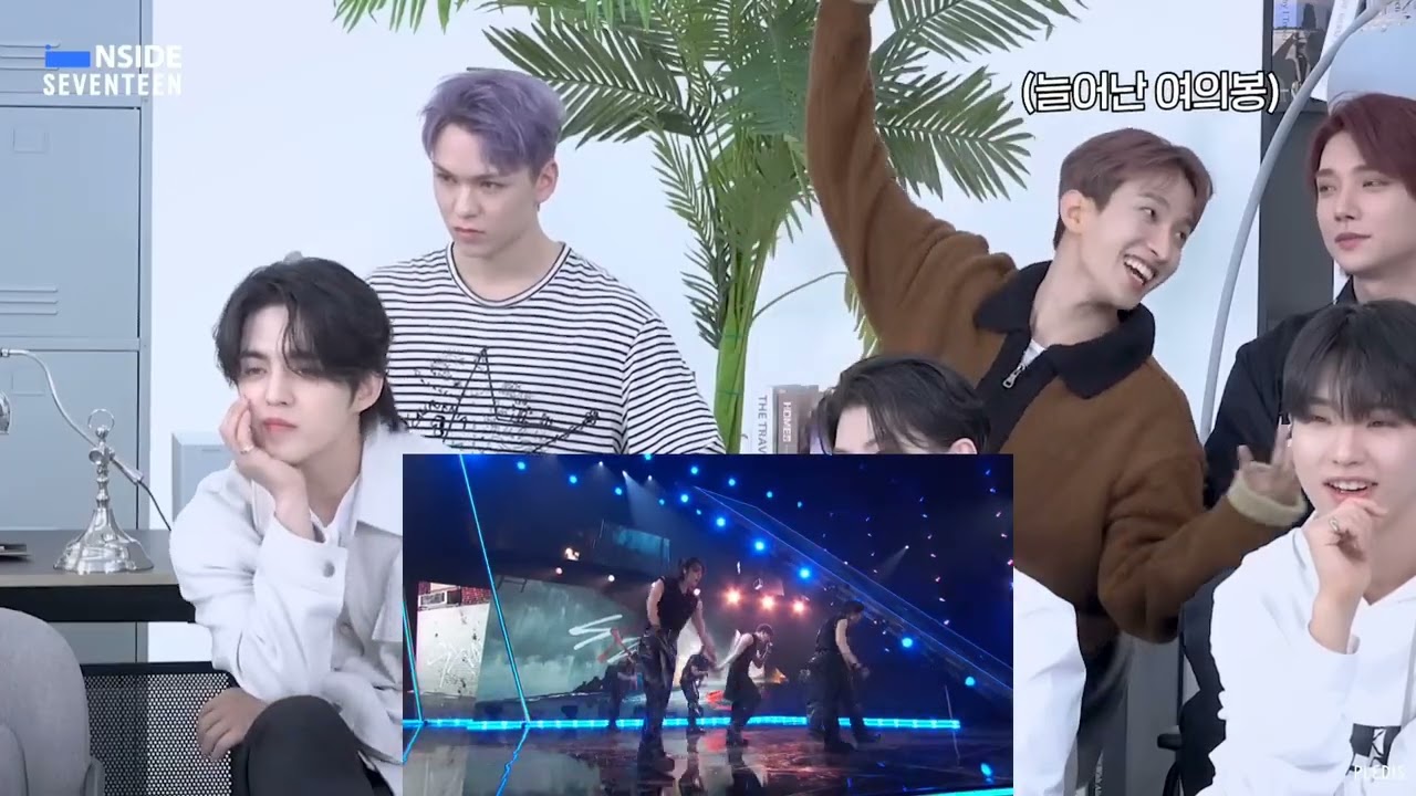 Seventeen Reacting to Stray Kids - Chk Chk Boom/ Bye Bye Bye