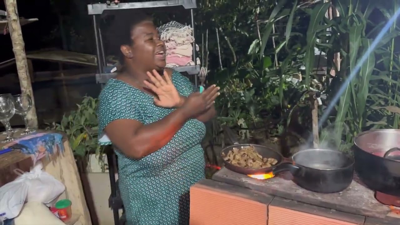 Janta no fogão de lenha