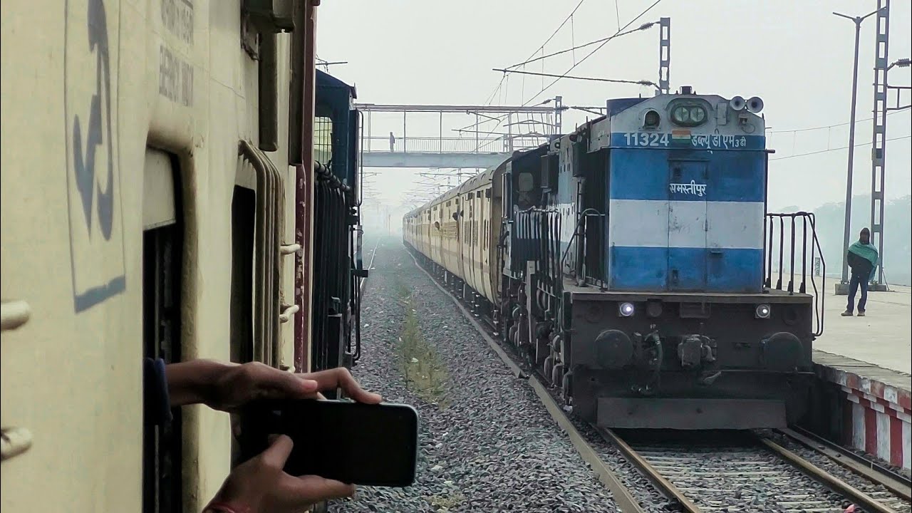 Alco crossing with Alco!! Journey in 55524 Samastipur Saharsa Passenger behind SPJ Wdm3d 🔥🔥