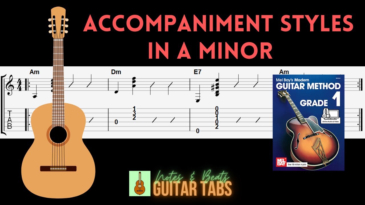 (53 of 88) Mel Bay Grade 1- Accompaniment Styles in A Minor GUITAR TAB