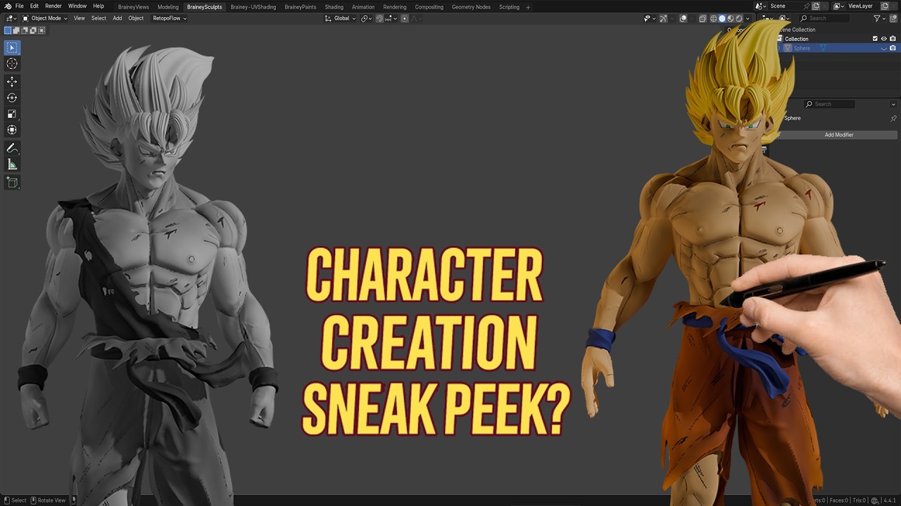 Super Saiyan Goku From Dragon Ball Z | Complete Character Creation Process | SneakPeek