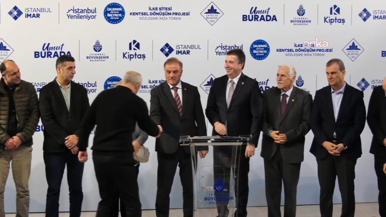 İBB Başkan Vekili Nuri Aslan, Çatalca İlke Sitesi Kentsel Dönüşüm Projesi İmza Töreni'nde konuşuyor