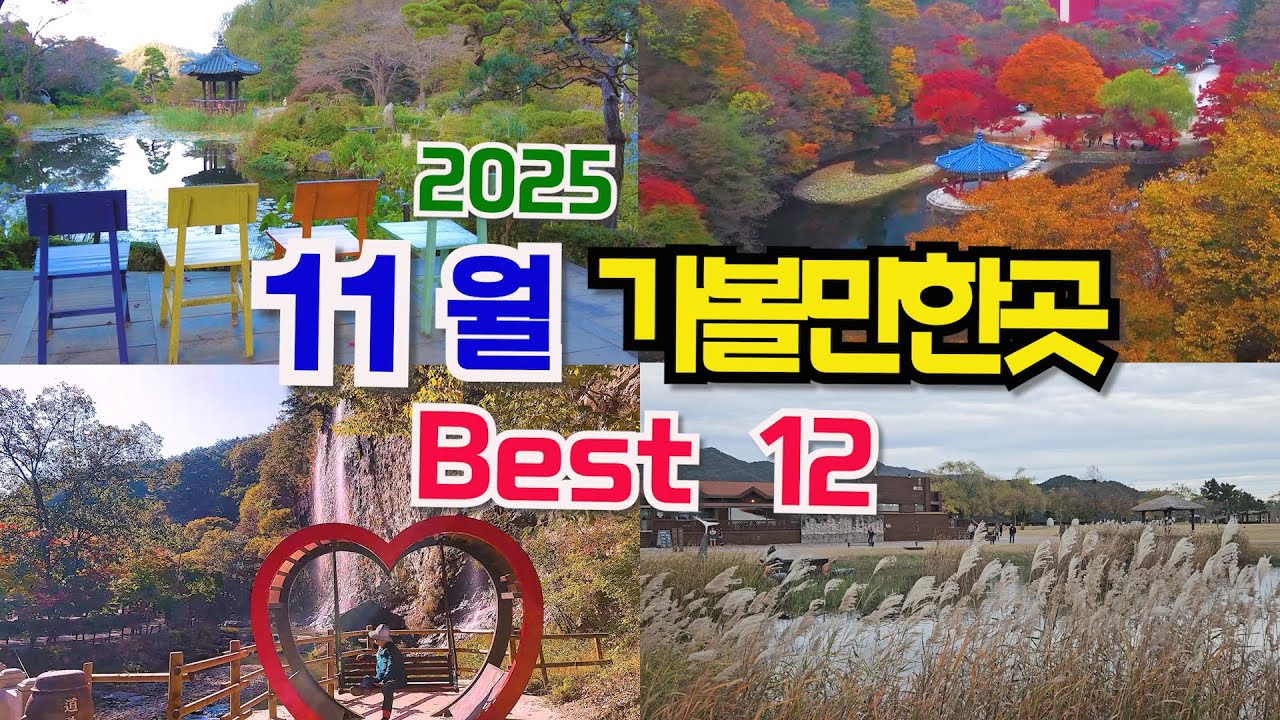 25년 11월 여행지추천 베스트12, 최고의 여행지선정, 전국단풍명소, 꽃축제 절정, 11월 가볼만한곳, 가을단풍여행