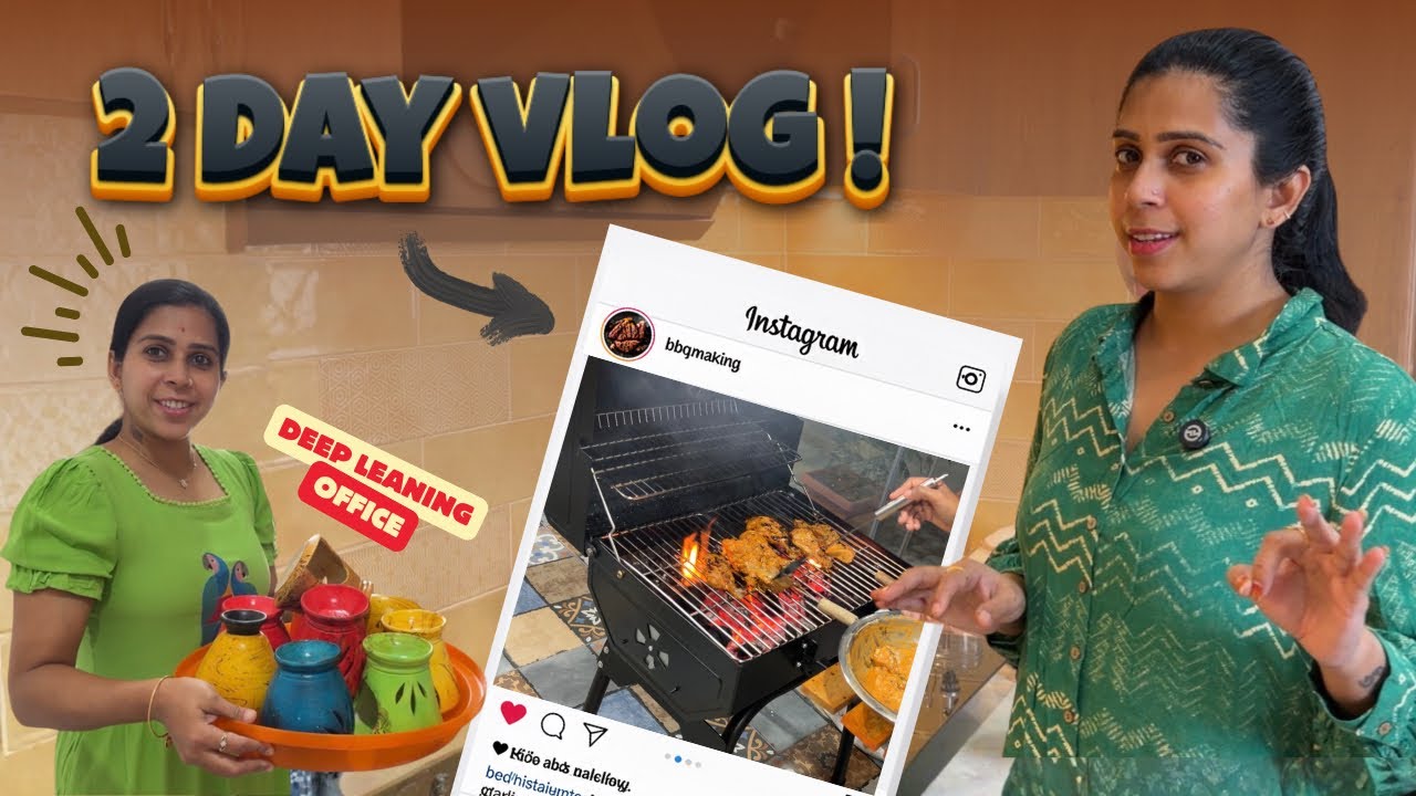 தமிழில் ~ Barbecue Chicken Recipe🍗+ My Style Rasam😋 | Deep Cleaning & Decluttering Our Office Space 