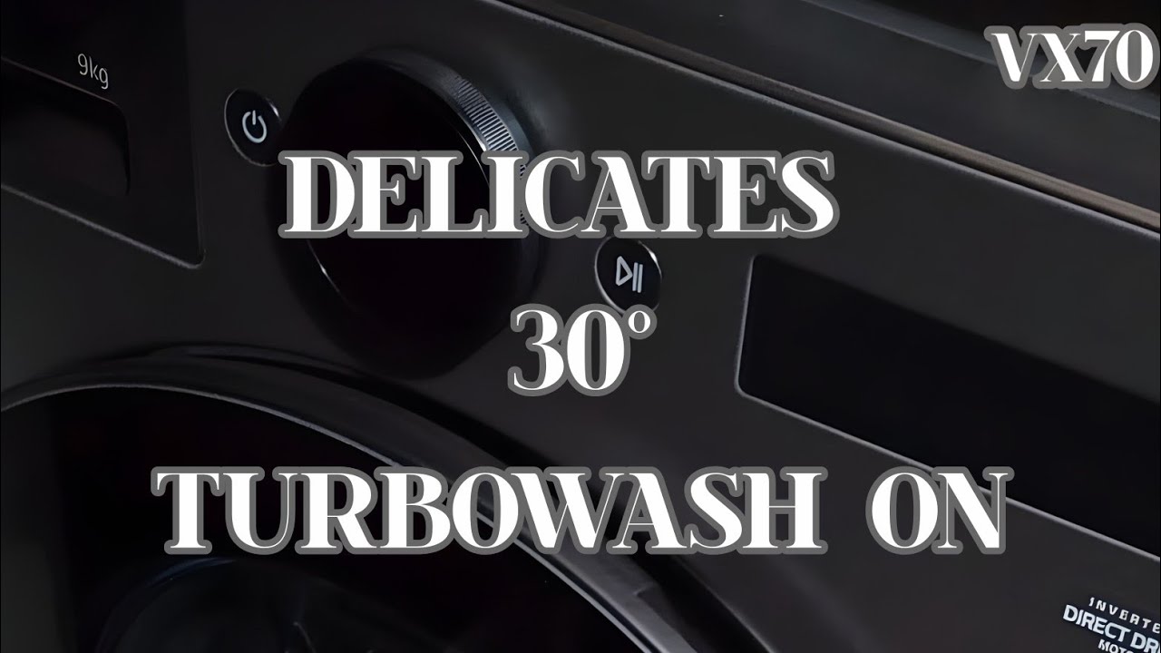 LG VX70 F4X7009TBB Washing Machine Delicates 30° 800rpm Turbowash On #asmr #laundry #washingmachine 