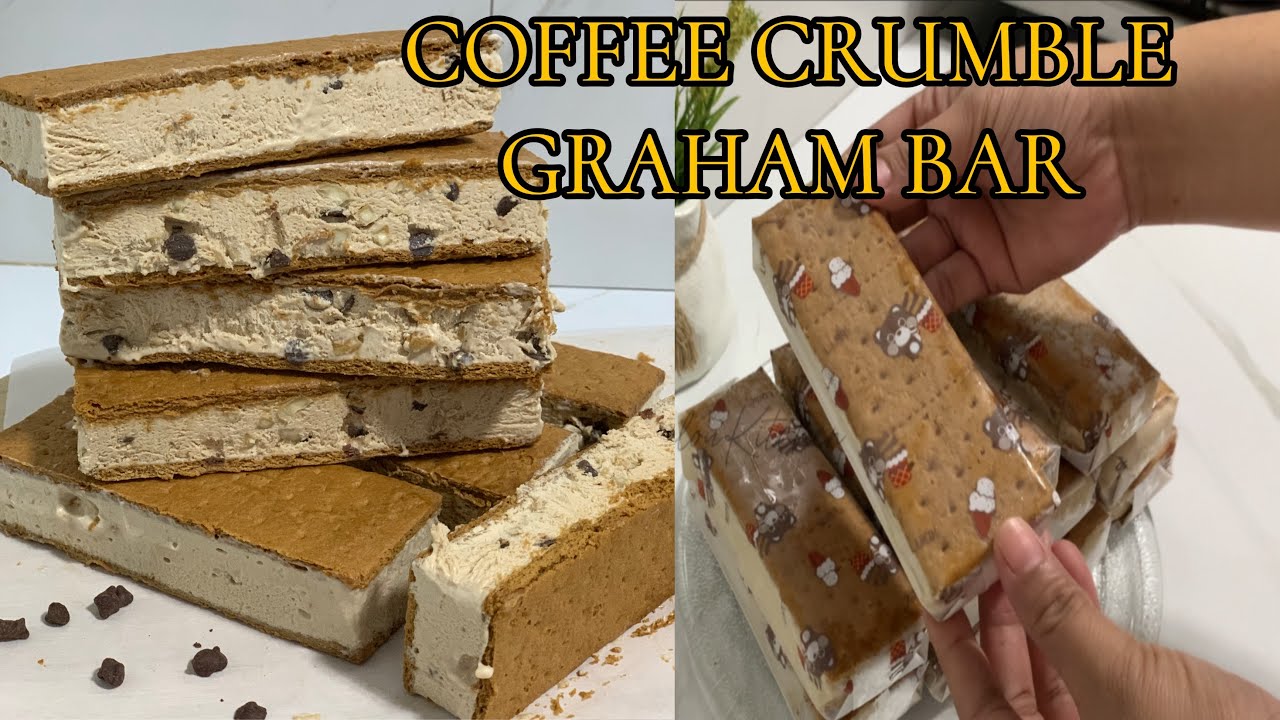 CREAMY COFFEE CRUMBLE ICE CREAM GRAHAM BAR I MimilouKitchen #grahamcake #video #recipe  #chocolate