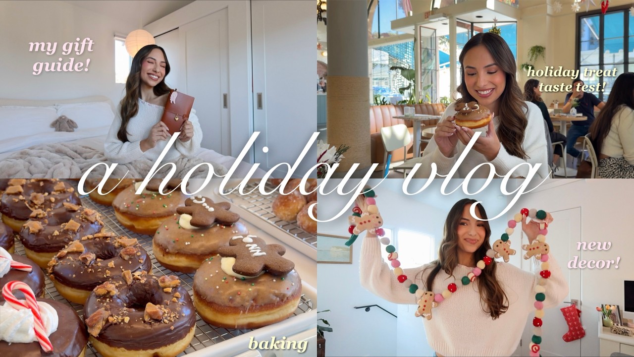 DAYS IN MY LIFE 🎀 a holiday vlog: new decor, my gift guide, trying holiday treats, and baking!! ☃️