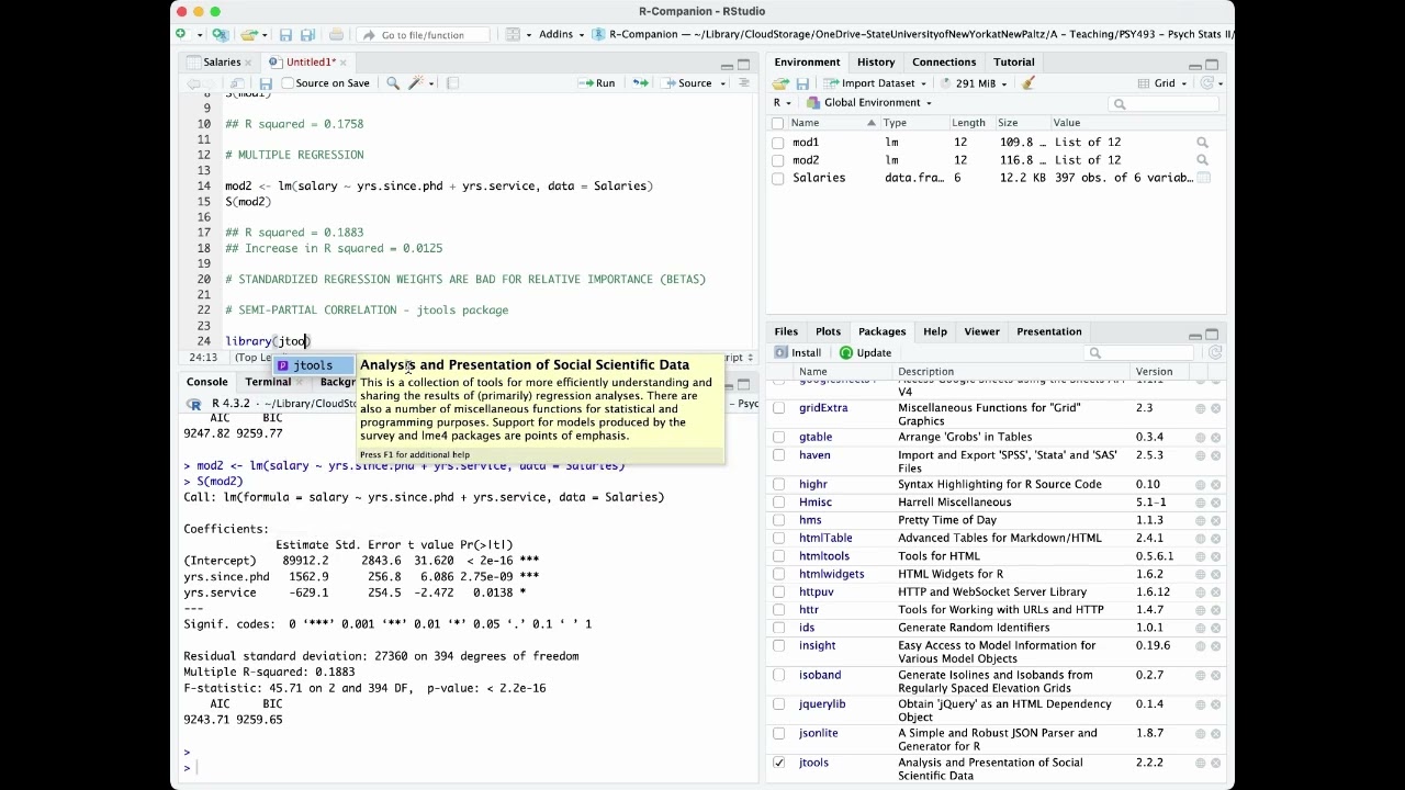 07 - Getting semi partial correlations in R