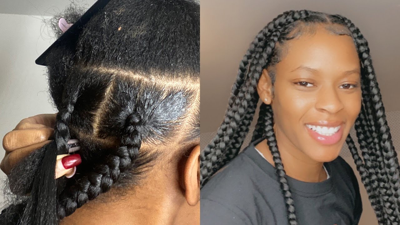 I Took These Down 2 Days After Doing Them 🤦🏾‍♀️😩...DIY Jumbo Knotless Box Braids #stayhome #withme