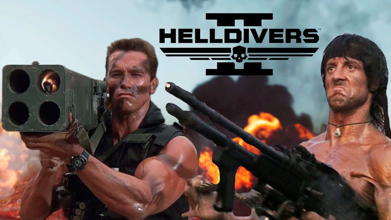 John Rambo and Commando in Helldivers 2