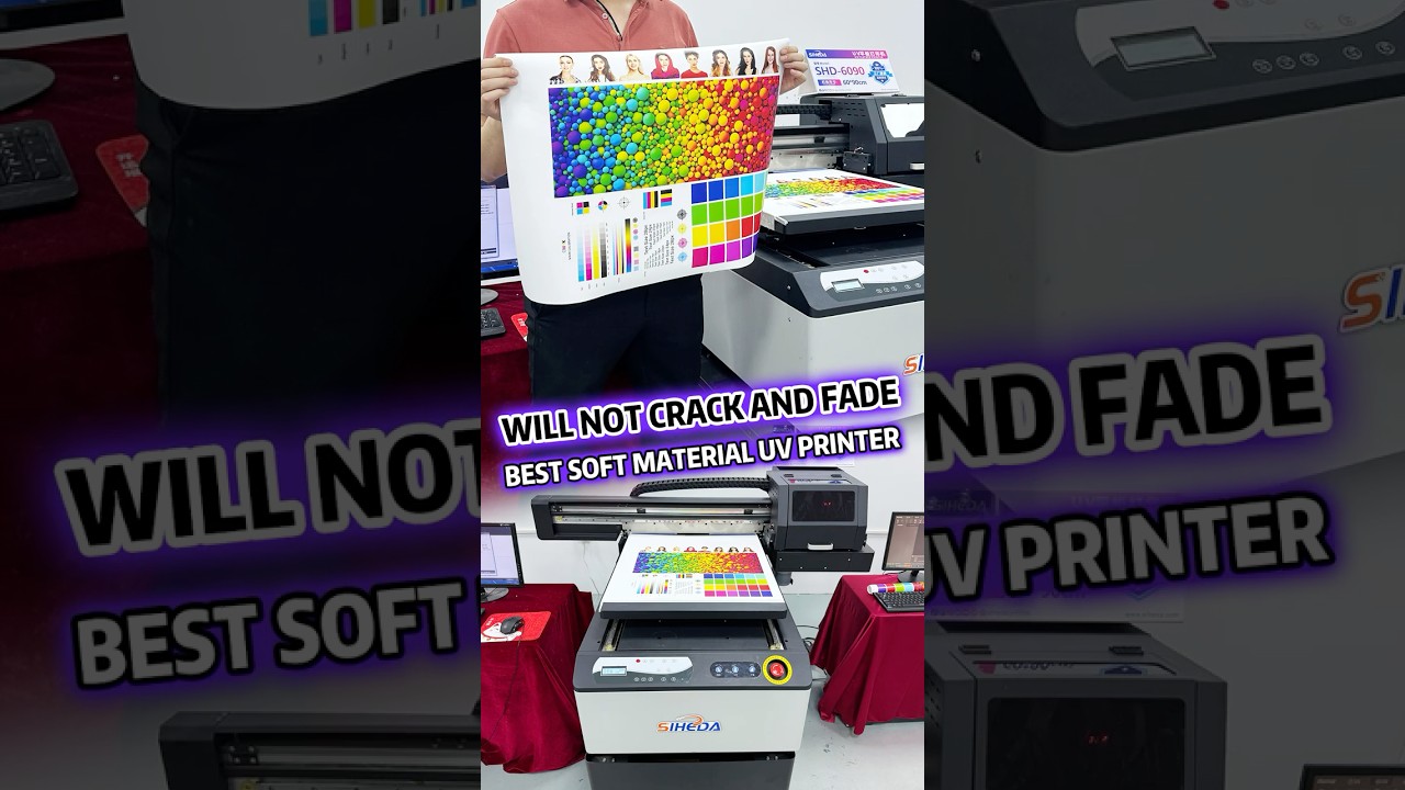 Display of soft material printing by Siheda uv flatbed printer#uv printer