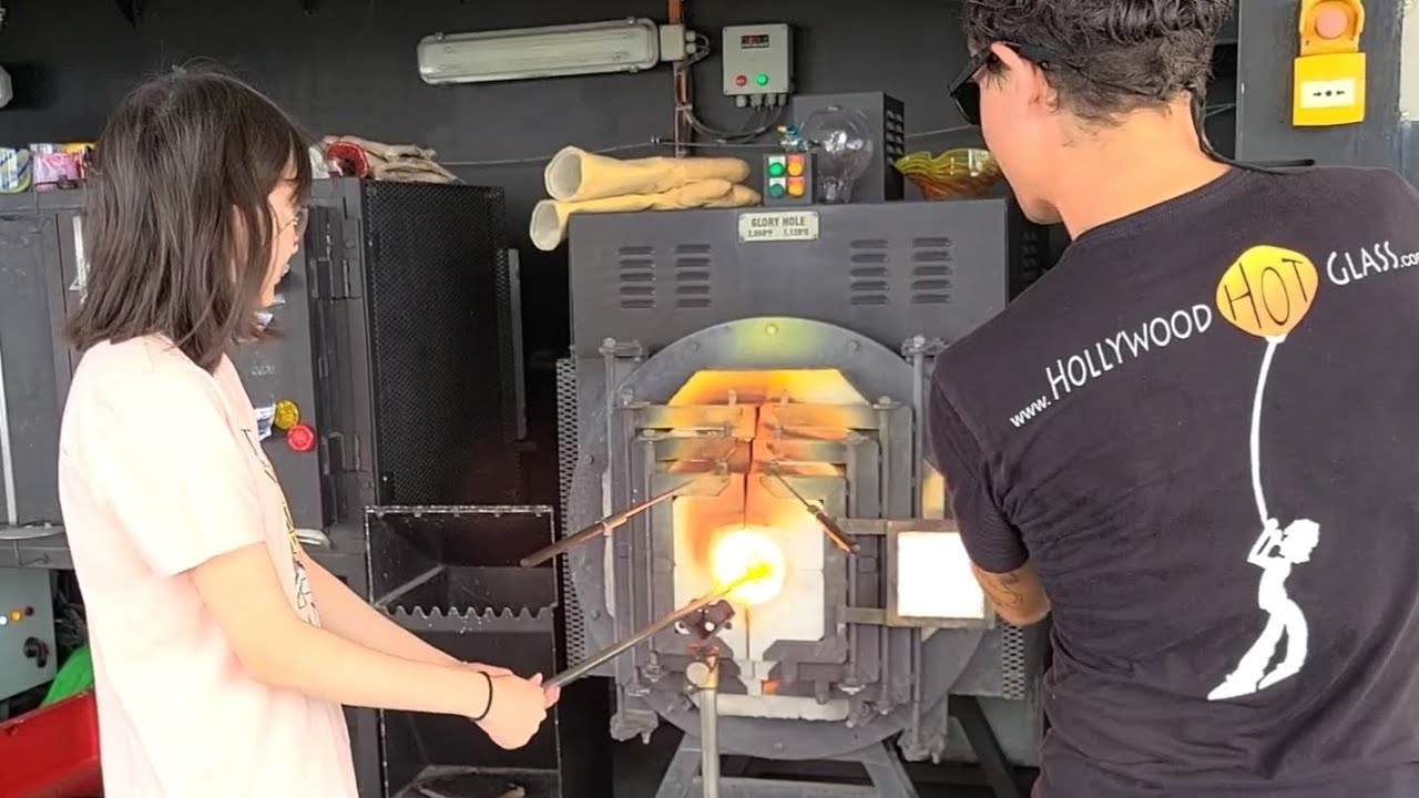 Hot Glass Blowing Class On Celebrity Cruise