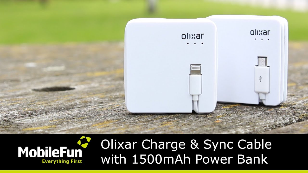 Olixar Charge & Sync Cable with 1500mAh Power Bank