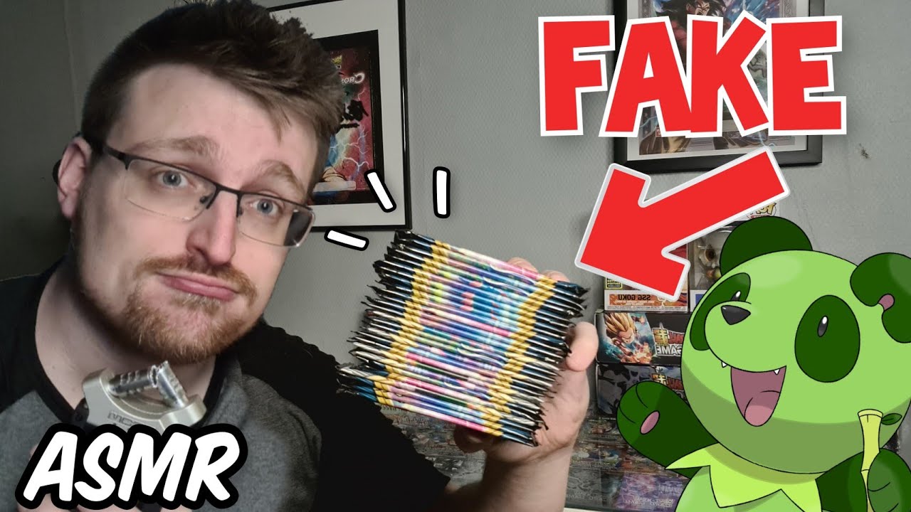ASMR | j'ouvre des Faux boosters POKEMON (Je sais pas quoi en penser 😂)