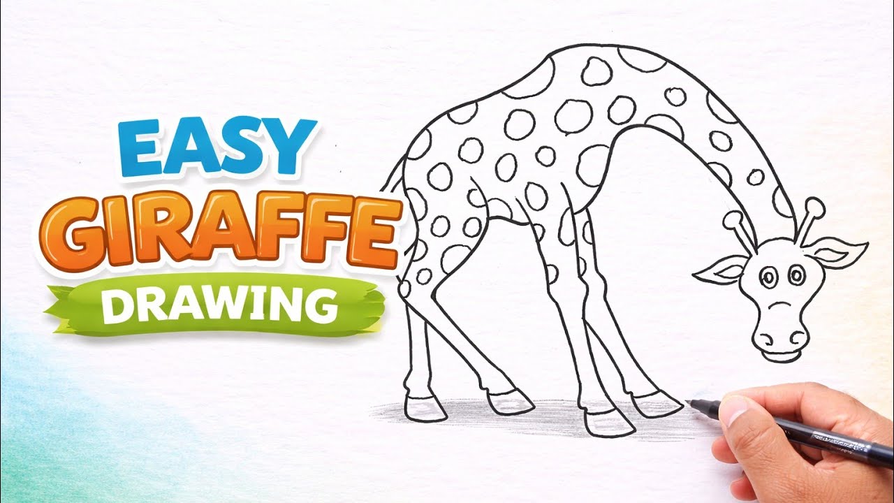 Easy Giraffe Drawing | Step by Step Giraffe Sketch Tutorial
