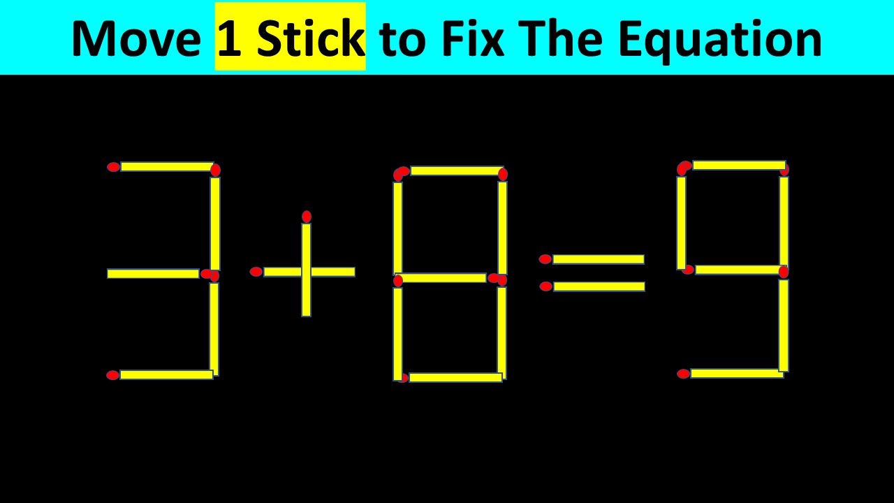 Matchstick Puzzle - Move Stick To Fix The Equation #matchstickpuzzle  #matchstickriddles