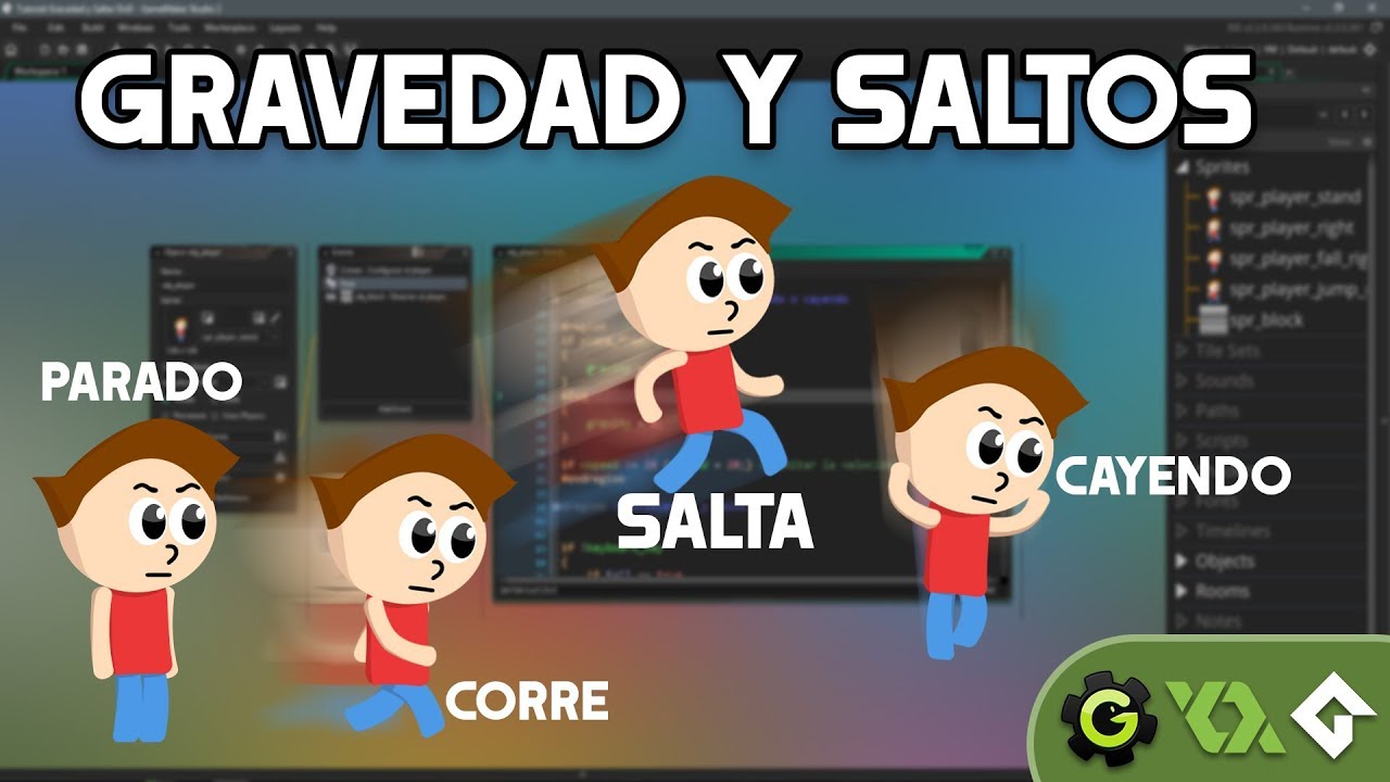 Como poner Gravedad y Saltos | Juego de plataformas en GameMaker