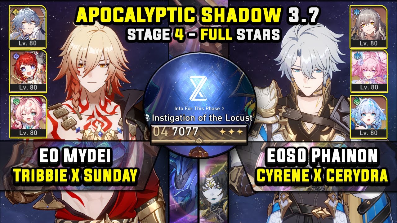 E0 Mydei Carry & E0 Phainon Carry W/ Cyrene (3 Stars) Apocalyptic Shadow 4 Honkai Star Rail 3.7