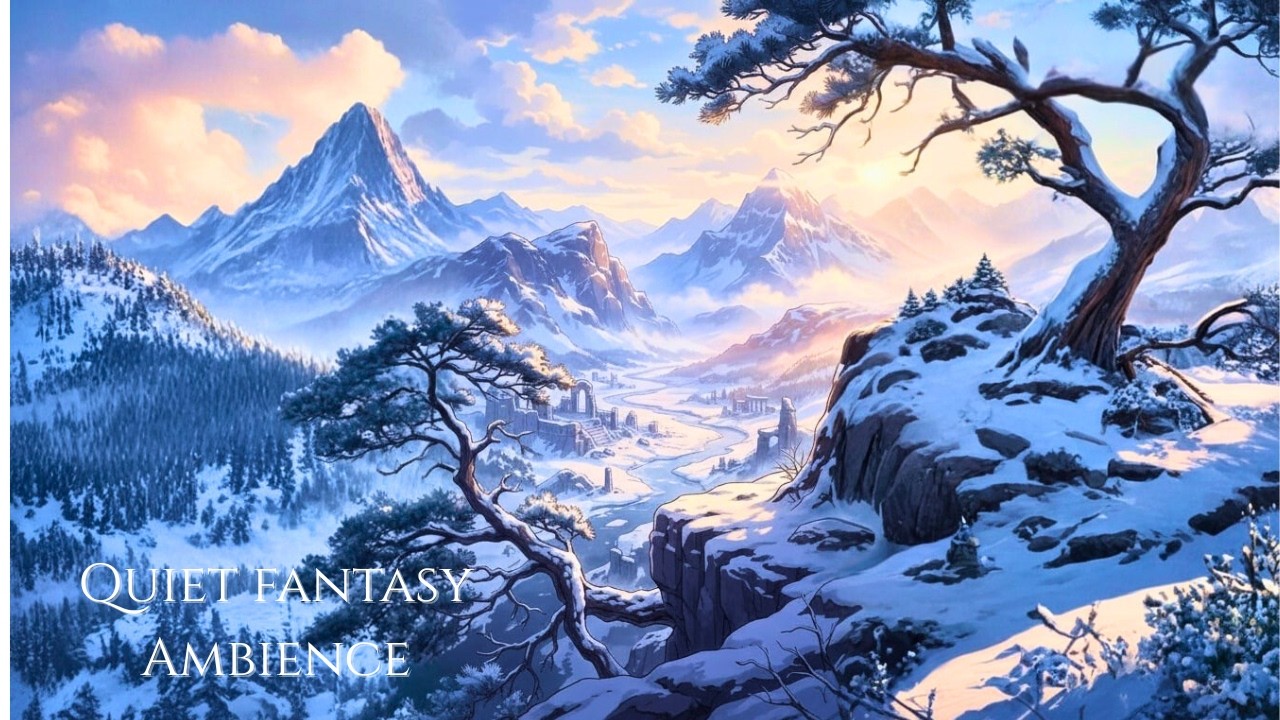 Silent Frozen Ruins in a Snowy Valley in Another World ❄️🏔️ │ 30 Minutes Quiet Fantasy Ambience