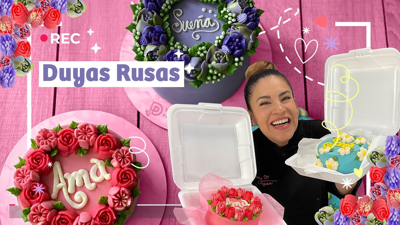 C&Oacute;MO DECORAR PASTELES CON DUYAS RUSAS | KOREAN LUNCHBOX CAKE | PASTEL COREANO