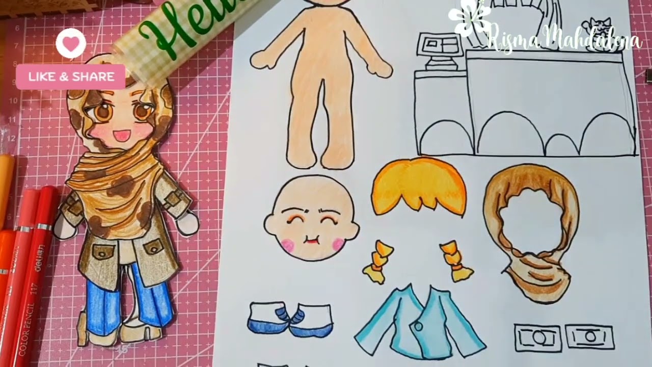 [🎀PAPER DOLL🎀] HOW TO MAKE A PAPER DOLL DRESS , HAIR AND SHOES