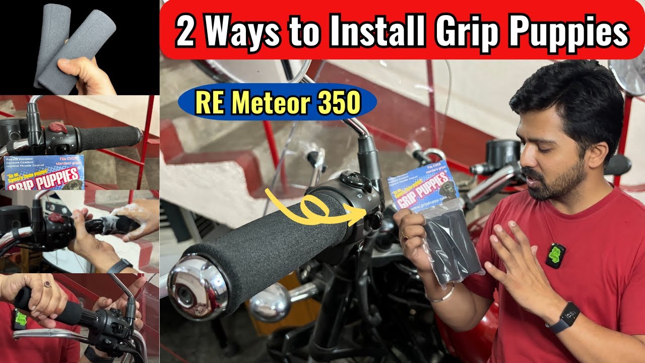 How to Install Grip Puppies in Best & Easy way | ft.RE Meteor 350