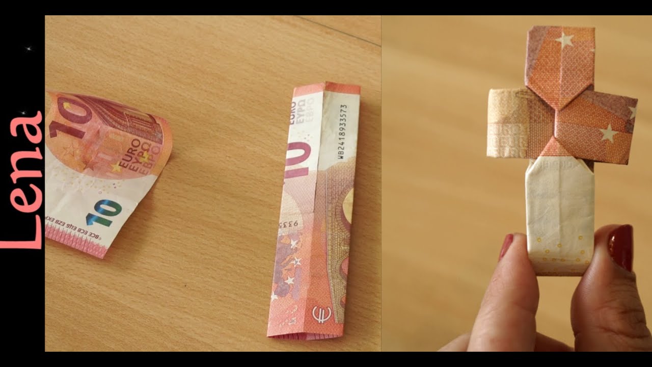 💶 Geldgeschenke Geld Kreuz falten ⛪ Geschenk zur Taufe & Kommunion ✝ Money folding origami
