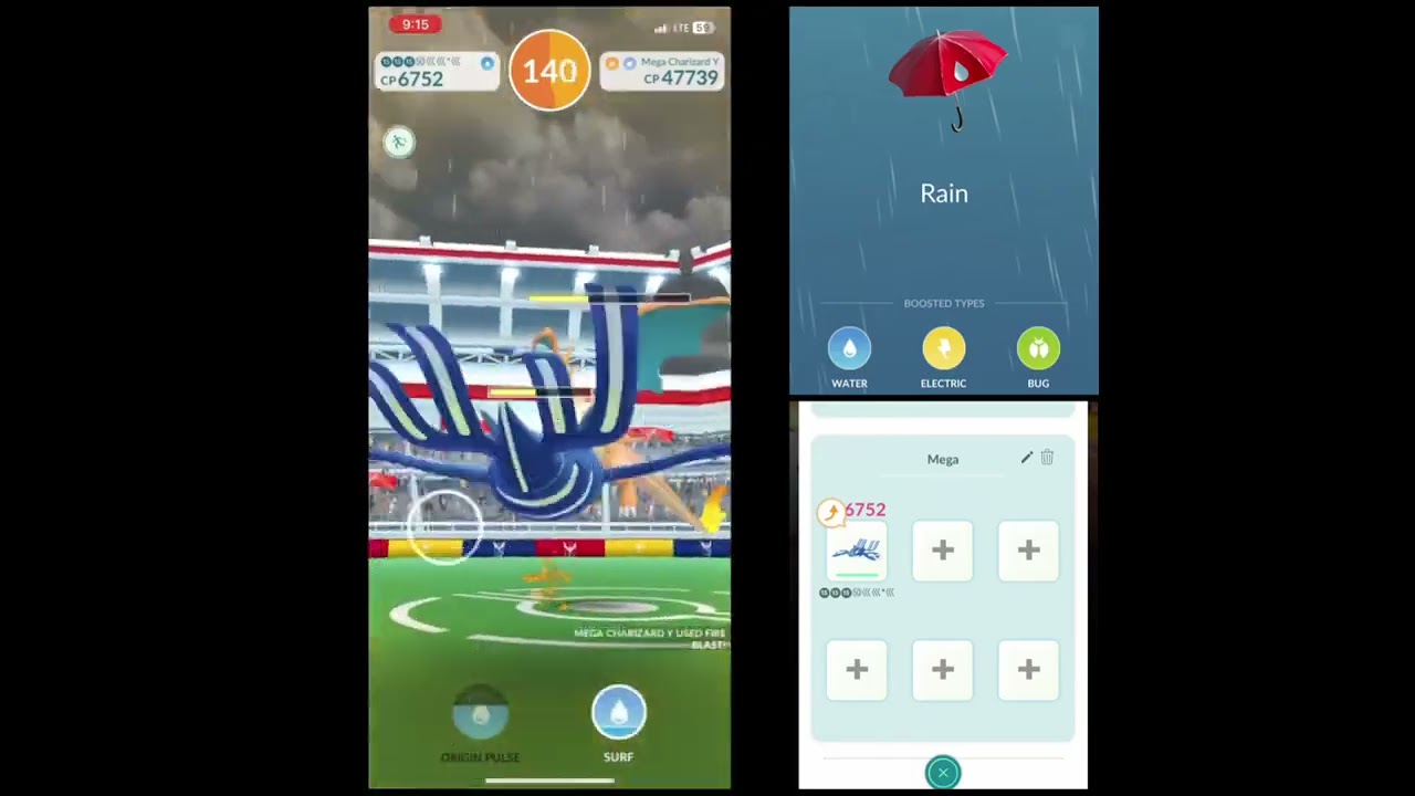 Mega Charizard Y Solo | Rain | Primal Kyogre Only