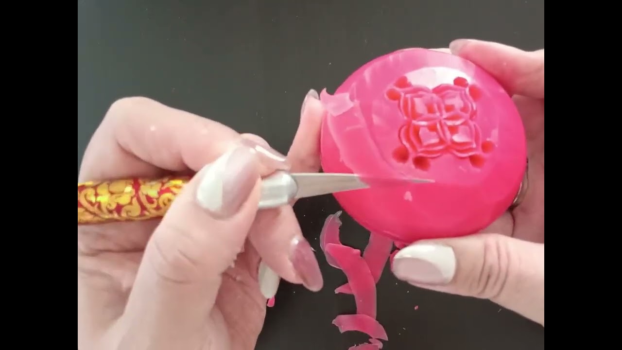 Iwasakicarving#ソープカービング~中級ハートとクルリ~#soapcarving #watermeloncarving #thaicarving 
