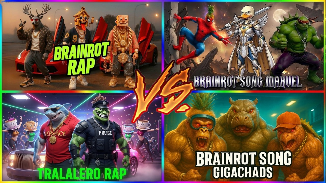 ⚠️ BRAINROT RAP 🆚 MARVEL HEROES 🆚 GIGACHADS | ULTIMATE TILES HOP SHOWDOWN! ⚡🎶