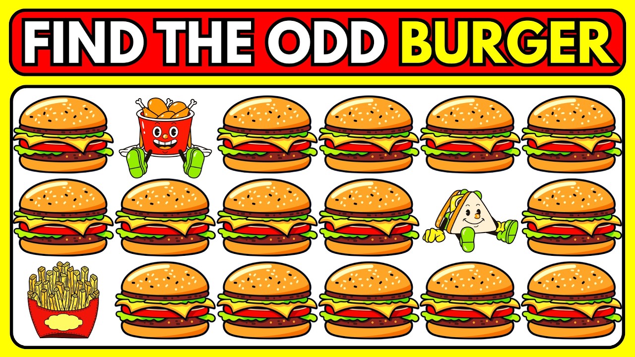 Find the ODD One Out &ndash; Food Edition 🍿🍔🍟 | Easy, Medium, Hard &ndash; Level 97 | Mindful Mosaic 2.0