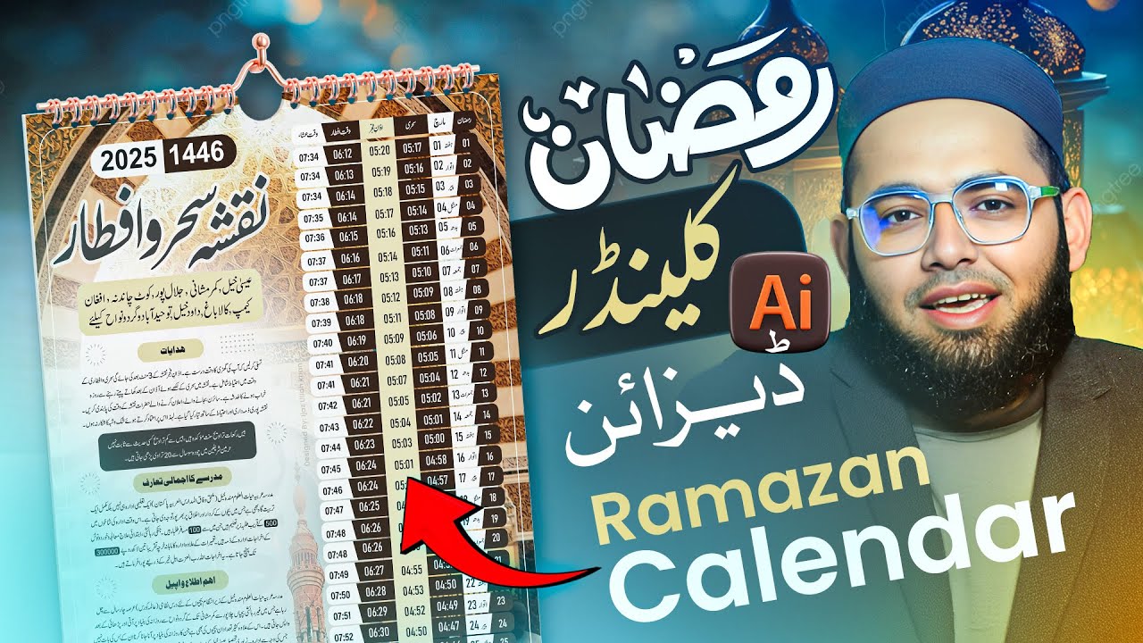 Make a Professional  Ramadan Calendar in Photoshop || Jeem Academy
