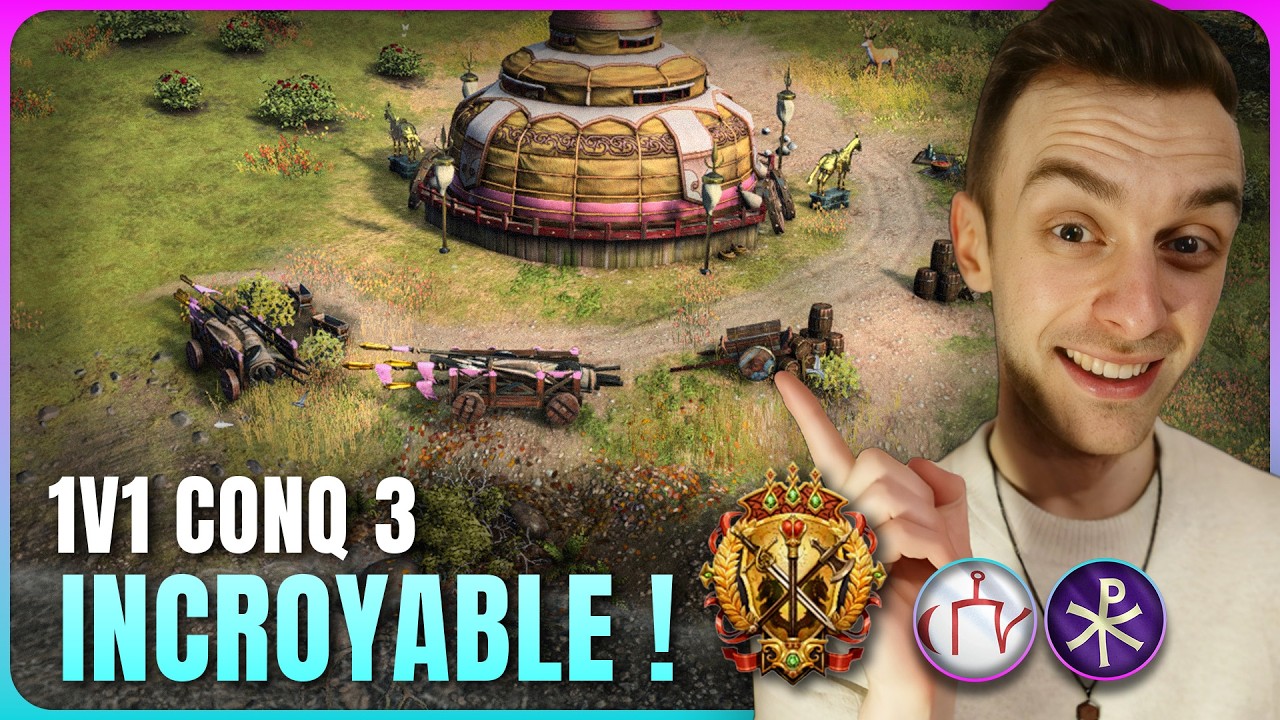 Horde d'or sur l'eau est INCROYABLE ! (Je teste un truc). Gameplay 1V1 Conq 3 AOE 4
