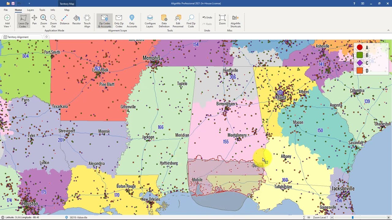 Creating New Sales Territories in an Existing Map