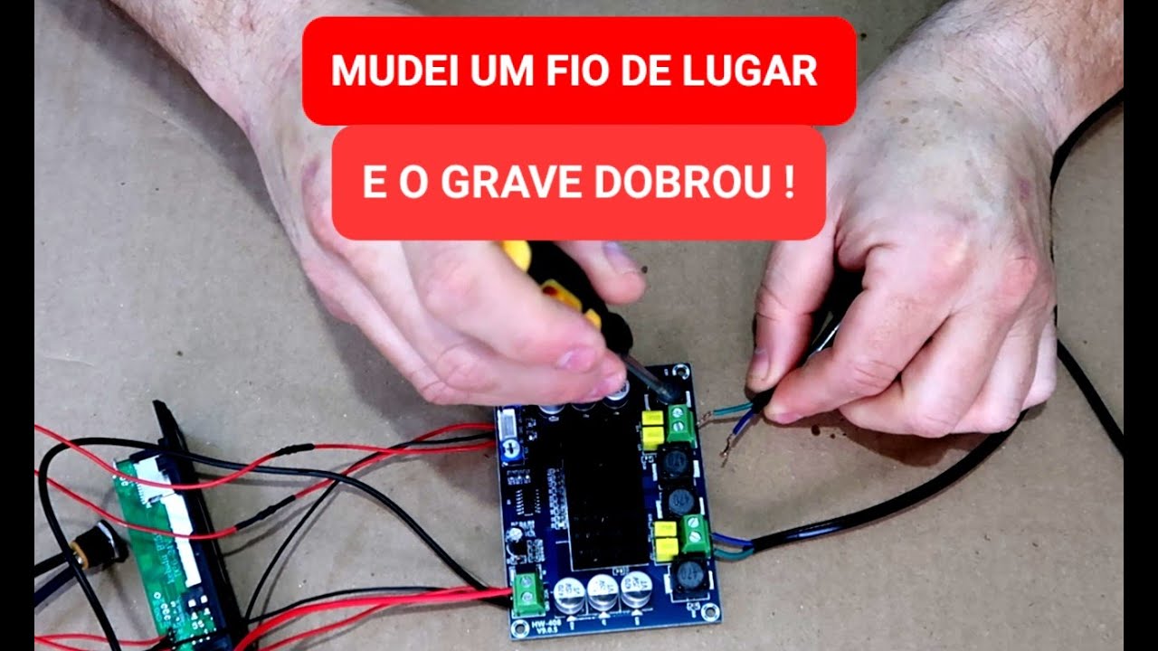 MUDEI UM FIO E O GRAVE DA CAIXA DE SOM DOBROU !