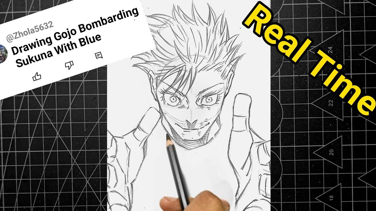 How To Draw Gojo Bombarding Sukuna With Blue🔵 Jujutsu Kaisen