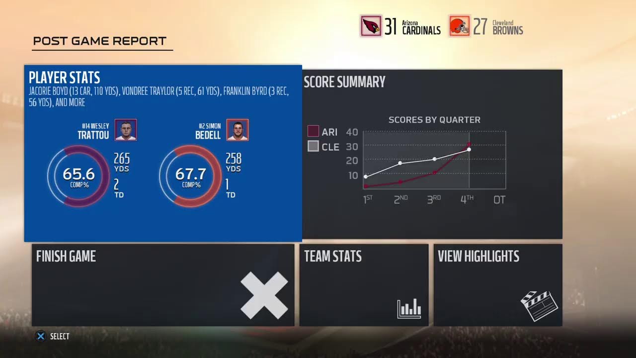 S10 W9 Cardinals vs Browns