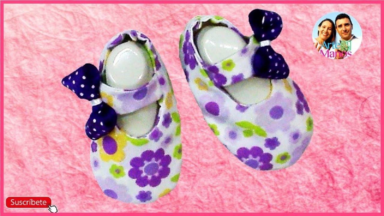 🔴Cómo hacer ZAPATOS EN TELA para BEBÉ paso a paso Arte en Tus Manos