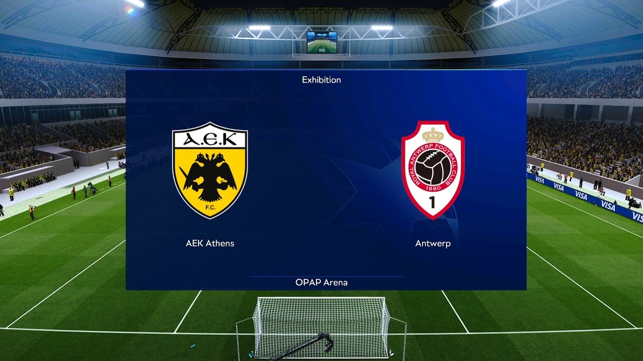 AEK Athens vs Antwerp | OPAP Arena | 2023-24 UEFA Champions League | PES 2021
