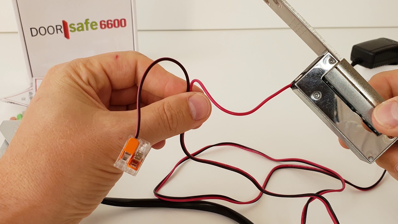 8. Aansluiten elektrische deuropener (type arbeidsstroom) op een Doorsafe 6600