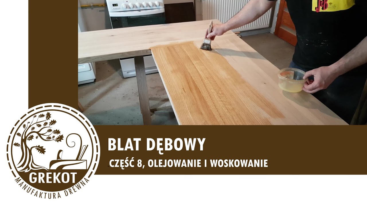 BLAT DĘBOWY, część 8, olejowanie blatu kuchennego. | Oiling the kitchen counter
