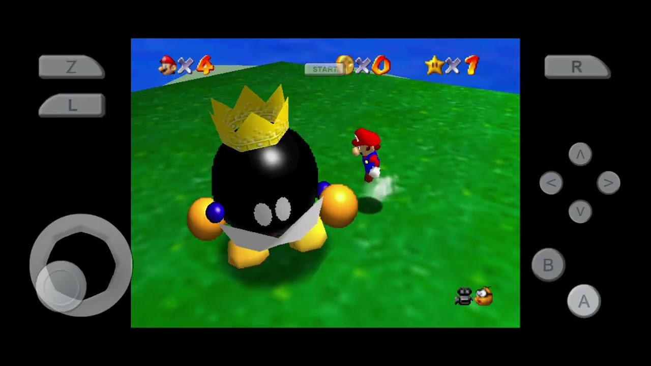Jogando mario 64 